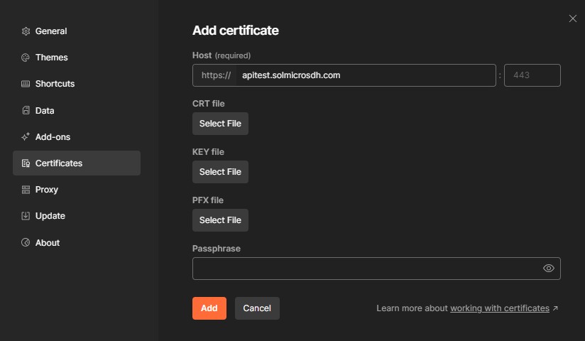 Certificado Postman